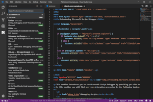 Skærmbillede af en .asp-fil i Microsoft Visual Studio Code 1