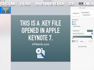 Skærmbillede af en .key-fil i Apple Keynote 7