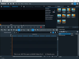 Skærmbillede af en .mvp-fil i MAGIX Video Pro X