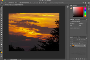 Skærmbillede af et .raw-fil i Adobe Photoshop CC 2019