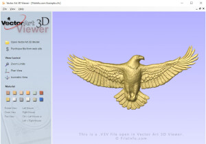Skærmbillede af en .v3v-fil i Vector Art 3D Viewer